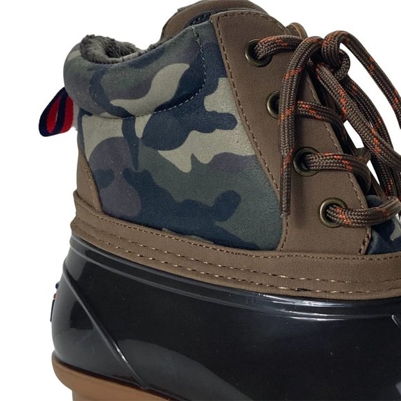 TOMMY HILFIGER Boot camouflage Harvet Brown Rain boots 6M women - Picture 5 of 11